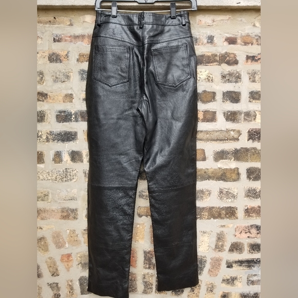 Harve Bernard Black Genuine Leather Pants Size 9 - Picture 5 of 6
